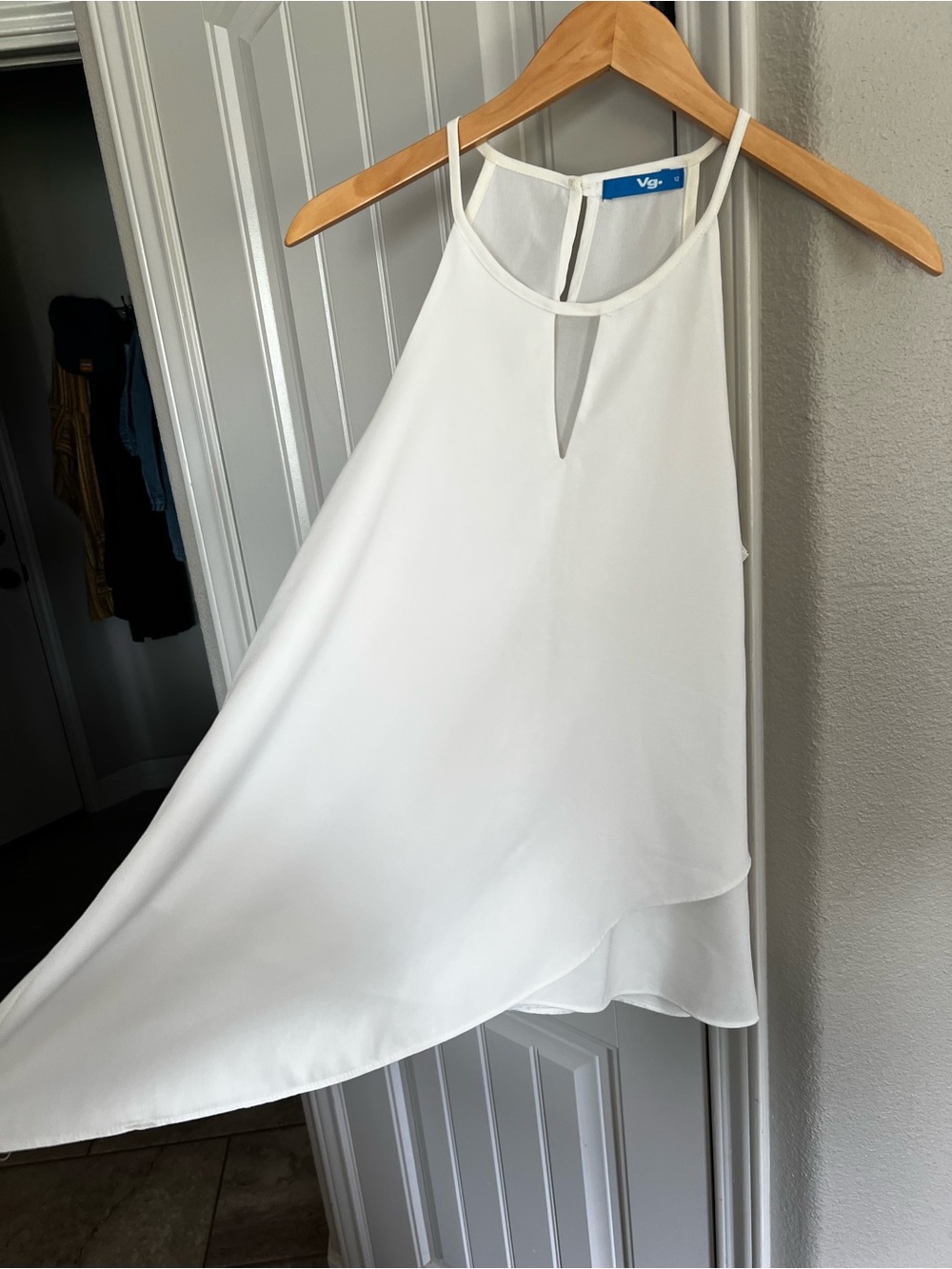 White Halter Neck Tank Top